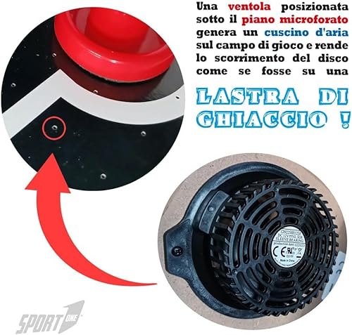 Sport1 Air Hockey Next Vertical. Mesa Plegable de Hockey. Air Mini con Ventilador de 12 V. Mesa de Hockey de Aire Que Ahorra Espacio. Medidas: 121 x 60 x 76 cm. Incluye 2 perillas y 2 Discos. con