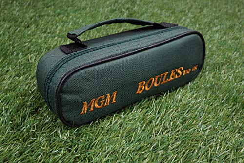 SPORTSIDE - Bolsa para 3 Bolas de Petanca - Juego de Habilidad y Aire Libre - Juego de Bolas - Triplete - 040021 - Metal - Acero - 22 cm - Artículo Deportivo