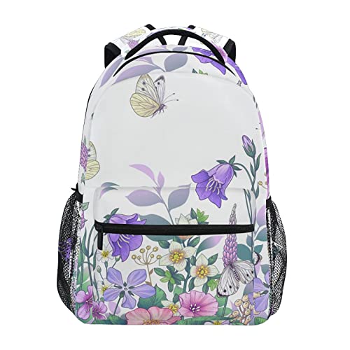 Spring Meadow Flowers Butterflies - Mochila escolar para niños y niñas, mochila de viaje para laptop, A397