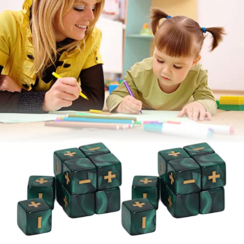 SPYMINNPOO Juego de Dados de 20 Piezas, Cálculo Menos Accesorios Dados de Enseñanza de Matemáticas de Educación Temprana Multi Colores Opcionales (Verde)