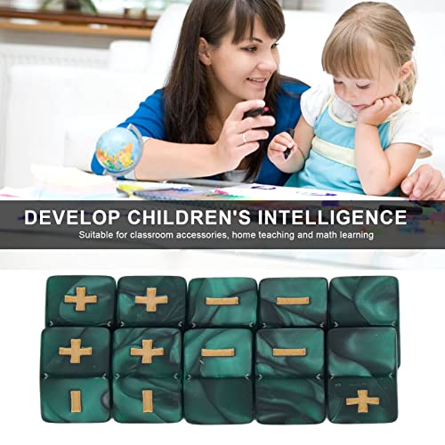 SPYMINNPOO Juego de Dados de 20 Piezas, Cálculo Menos Accesorios Dados de Enseñanza de Matemáticas de Educación Temprana Multi Colores Opcionales (Verde)