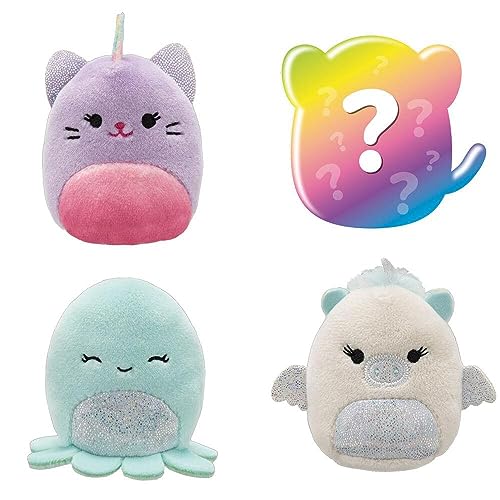 Squishmallows Squishville Fantasy Squad - Juego de 4 mini peluches de 2 pulgadas (escuadrón fantasía)