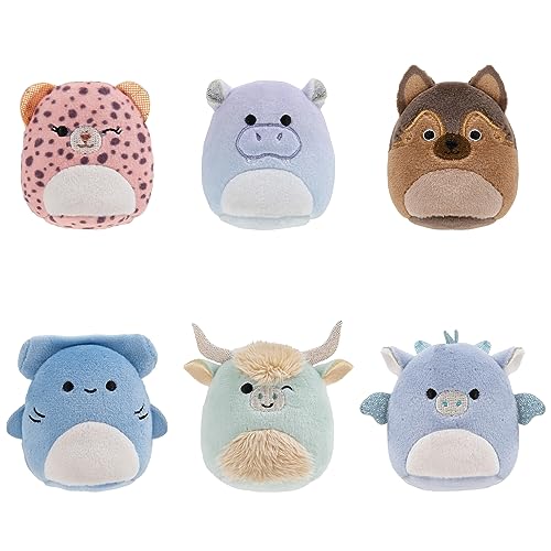 Squishville SQM0473 - Juego de 6 figuras de peluche supersuaves (5 cm)