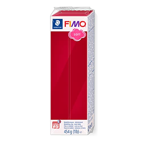 STAEDTLER-8021-26 ST Pasta de modelar de endurecimiento al horno, Color rojo cereza, (8021-26)