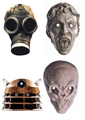 Star Cutouts Ltd- Máscaras de cartón para enemigos y adios definitivos de Doctor Who 2 x Dalek, ángel llorando, niño vacío, gran punto de conversación silencioso para fiestas, Multicolor (SMP436)