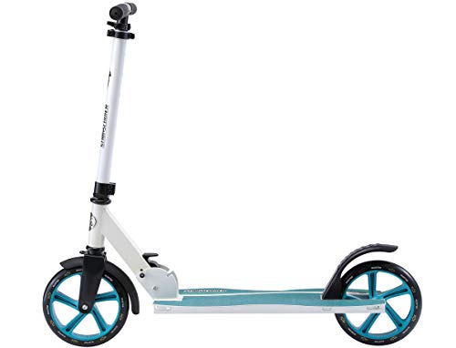 STAR-SCOOTER Patinete Patineta Scooter Plegable para niños y niñas a Partir de 7 años y Adultos, 205mm Kickscooter Manillar Ajustable, Blanco