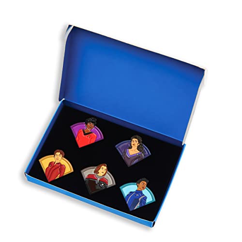 Star Trek - Juego de caja de insignias para mujeres de Star Trek (Uhura, Troi, Kira, Janeway, Burnham) - Colección Star Trek Pin Badges by Eaglemoss Collections