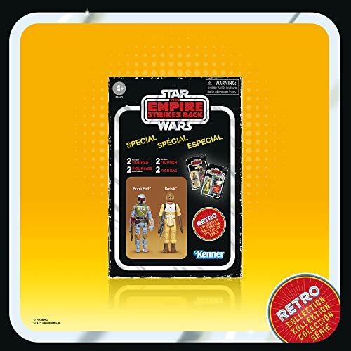 Star Wars La colección Retro - Pack Doble Especial de cazarrecompensas Boba Fett y Bossk - Juguetes a Escala de 9,5 cm Imperio contraataca