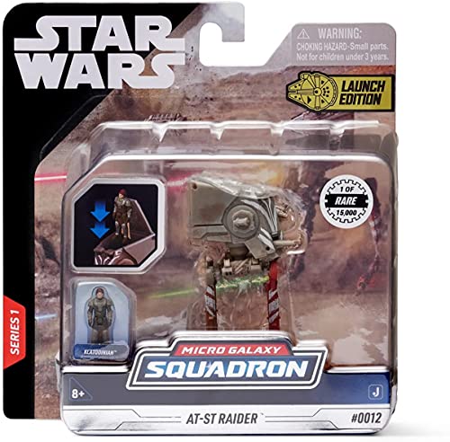 Star Wars Micro Galaxy Squadron Light Armor Class AT-ST Raider - Vehículo de 3 Pulgadas con microfigura Klatooinian Raider de 1 Pulgada