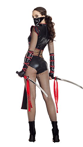 Starline Disfraz de asesino seductor para mujer, Negro/Rojo, S