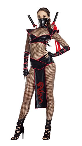 Starline Disfraz de asesino seductor para mujer, Negro/Rojo, S