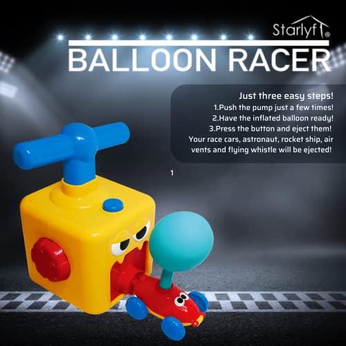 STARLYF Coche de Juguete Balloon Racer, Coche de Lanzamiento impulsado por Globos, Juguete de Coche con Globo, Coches de Juguete con Globos, Coche de Globo de energía inercial