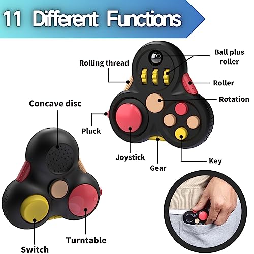 Steemjoey Juego de 2 Juguetes Fidget Set, Juguetes Black Fidget Toy Fidget Pad, Juguete Antiestrés Stress Cube, Cube Toy Retro Controller para ADHS Niños y Adultos Anti-ansiedad Anti-Stress