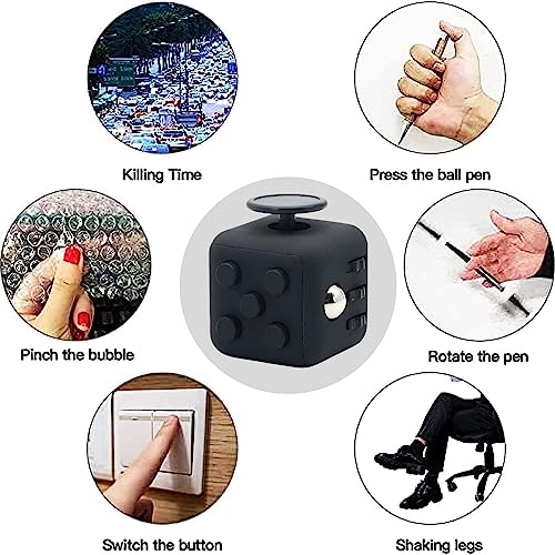 Steemjoey Juego de 2 Juguetes Fidget Set, Juguetes Black Fidget Toy Fidget Pad, Juguete Antiestrés Stress Cube, Cube Toy Retro Controller para ADHS Niños y Adultos Anti-ansiedad Anti-Stress