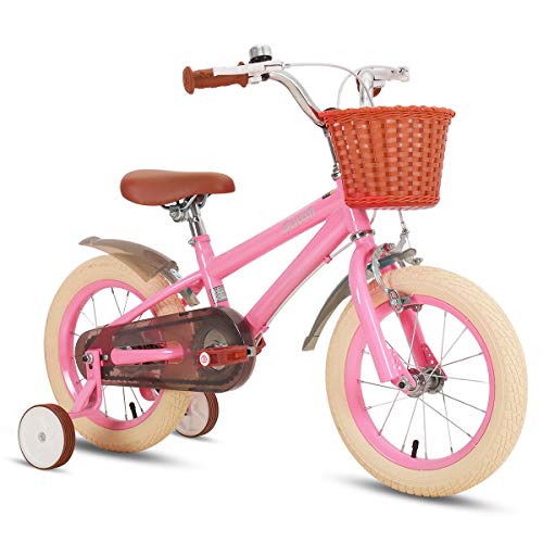 STITCH Bicicleta para Niños y Niñas de 16 Pulgadas para 4, 5, 6 y 7 Años Kids Bike con Ruedas de Entrenamiento y Frenos de Mano Bici Rosa