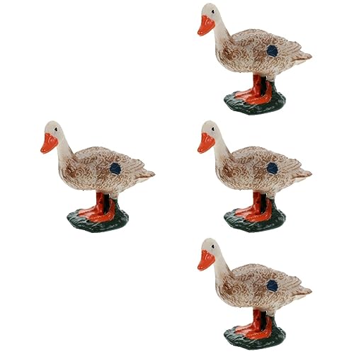 STOBOK 4 Piezas Modelo De Patito De Simulación Pato Figura Juguetes Micro Adorno De Paisaje Linda Decoración Artística De Pato Mini Juguetes Cloruro De Polivinilo Pequeño Pato Cisne Mudo