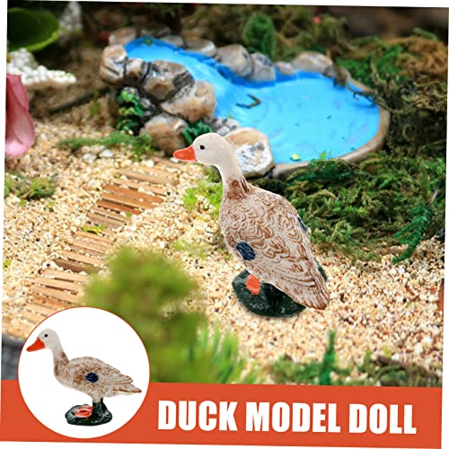 STOBOK 5 Piezas Modelo De Patito De Simulación Micro Adorno De Paisaje Jardines De Hadas Animales Estatuilla Animal De Mesa Modelo Mini Pato Cisne Mudo Cloruro De Polivinilo Escritorio