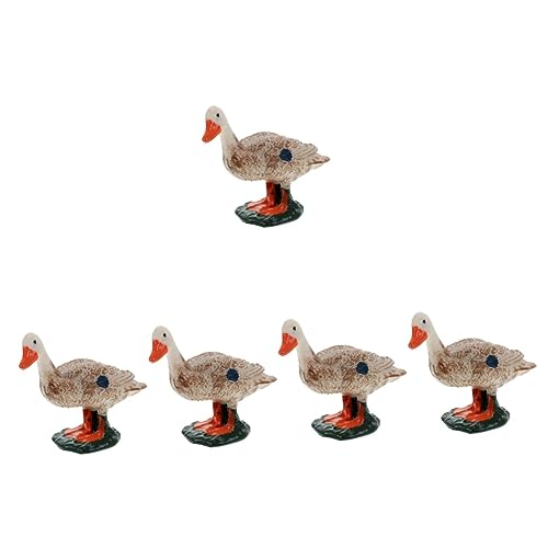 STOBOK 5 Piezas Modelo De Patito De Simulación Micro Adorno De Paisaje Jardines De Hadas Animales Estatuilla Animal De Mesa Modelo Mini Pato Cisne Mudo Cloruro De Polivinilo Escritorio