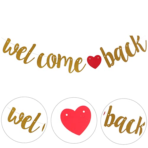 STOBOK Welcome Back Banner Welcome Home Sign Banner Banner Back to School Banner Decoration Decoración para la pensión para fiestas de familia militar.