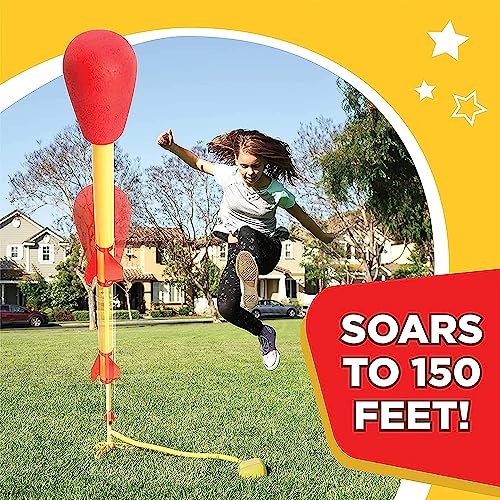 Stomp Rocket The Original Ultra Rocket LED, 4 Rockets - Regalo de Juguete de Cohete para Exteriores para niños y niñas - Viene con Lanzador de Cohetes de Juguete - A Partir de 5 años