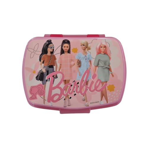 Stor - Sandwichera de Barbie - Fiambrera Infantil en Tonos Rosas con Dibujo de Barbie - Perfecta para el Almuerzo o la Merienda de los más Pequeños - 1 Compartimento - 17x13x6 cm