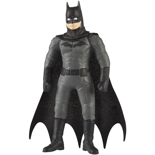 Stretch - Batman con Traje Negro, Juguete de la Liga de la Justicia de DC Comics, muñeco superhéroe Estirable y maleable, vuelve a su Forma Original, Mide 10 cm, Famosa (TR302000)