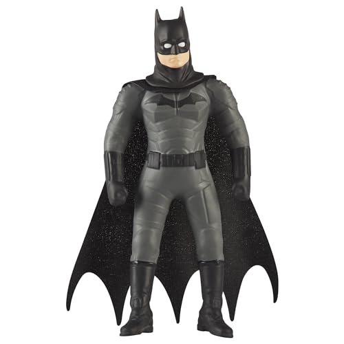 Stretch - Batman con Traje Negro, Juguete de la Liga de la Justicia de DC Comics, muñeco superhéroe Estirable y maleable, vuelve a su Forma Original, Mide 10 cm, Famosa (TR302000)