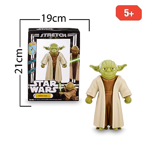 Stretch - Star Wars Yoda Mini, muñeco elástico, se estira, Personaje película clásica la Guerra de Las Galaxias, Licencia Oficial, Producto Original, coleccionistas, 5 años, Famosa (TR408000)