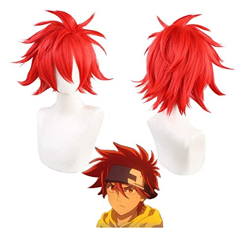 SUCICI Peluca de Cosplay Rojo Corta para Reki en Anime SK8 El Infinito, películas Resistentes al Calor Peluques para el Partido de Carnaval de Halloween