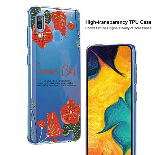 Suhctup Compatible con OPPO Reno Z Funda Flor de TPU Transparente Diseño de Flores Patrón Cárcasa Ultra Fina Suave con Dibujos Claro Silicona Antigolpes Proteccion Caso（A6）