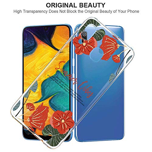 Suhctup Compatible con OPPO Reno Z Funda Flor de TPU Transparente Diseño de Flores Patrón Cárcasa Ultra Fina Suave con Dibujos Claro Silicona Antigolpes Proteccion Caso（A6）