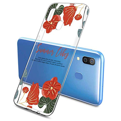 Suhctup Compatible con OPPO Reno Z Funda Flor de TPU Transparente Diseño de Flores Patrón Cárcasa Ultra Fina Suave con Dibujos Claro Silicona Antigolpes Proteccion Caso（A6）