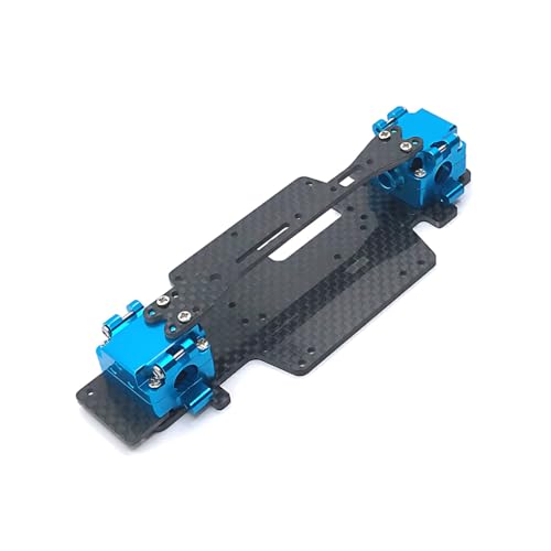 SUIOPPYUW Marco de Placa Inferior RC, Caja de Cambios, Juego de Bandeja de Radio para Coche 1/28 Wltoys K969 RC, Piezas de modificación de actualización de Metal, Placa Inferior, Azul