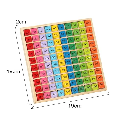 Sunshine smile Juguetes educativos matemáticos de Madera,Juguete de Mesa de multiplicación,Tabla de multiplicar de Madera,Tabla de multiplicar de Madera,Tabla de multiplicación (Color)