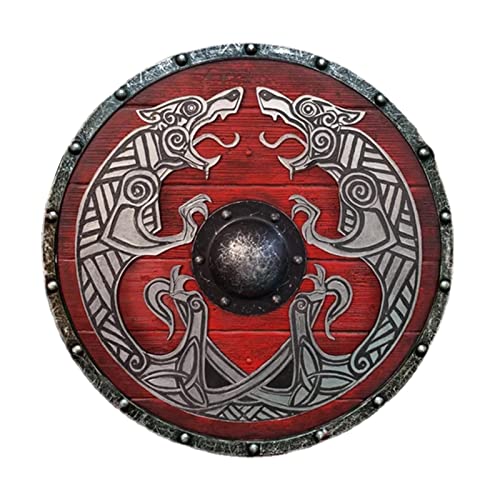 Supatmul Escudo Vikingo Medieval - Escudo Decorativo para Oficina,Pared, Escudo Decorativo para el hogar para Paredes, Vallas, Habitaciones, oficinas, Regalo Vikingo