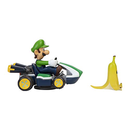 SUPER MARIO Nintendo Vehículo de Juguete Luigi con Funciones – El Juguete Realiza Multitud de Funciones (Giros 360º, Acrobacias) – Recomendado para Niños con 3 Años +