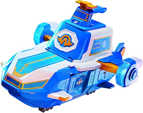 Super Wings Mini World Aircraft Playset & Jett Figure BOT Flugzeug, se transforma en una Pista Deslizante con Efectos de luz y Sonido geniales, Juguete para niños de 3 4 5 6 7 años