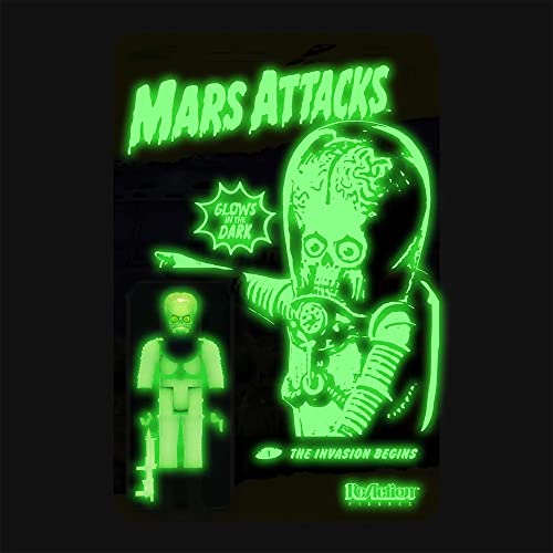 SUPER7 Mars Attacks The Invasion Begins Glow Reacción Figura 3.7 Pulgadas