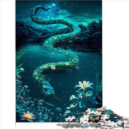 Supernaturalism Snake Chunky Puzzle Puzzles for Adults 500 Pieces Wooden Jigsaw for Adults Kids Age 12+ Family Puzzle Game Birthday Gifts 500pcs (52x38cm)