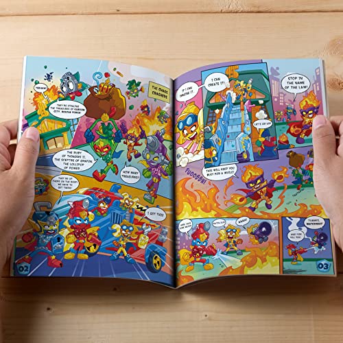 SUPERTHINGS RIVALS OF KABOOM Rescue CE Series - Paquete de Inicio, Incluye guía de cómics + 1 Efecto metálico Rescue Jet + 3 SuperThings, 1 de Ellos Efecto metálico!, Multicolor, Talla única