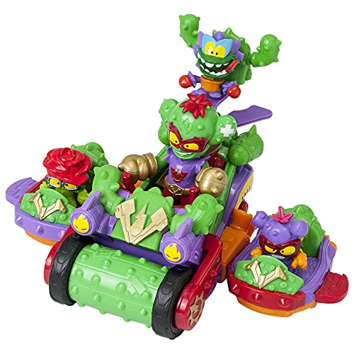 SUPERTHINGS Spike Roller – Gran vehículo con Dos vehículos acoplables, y 1 Kazoom Kid exclusivos + Lata Team Terrible – 5 exclusivos con Efecto Metalizado