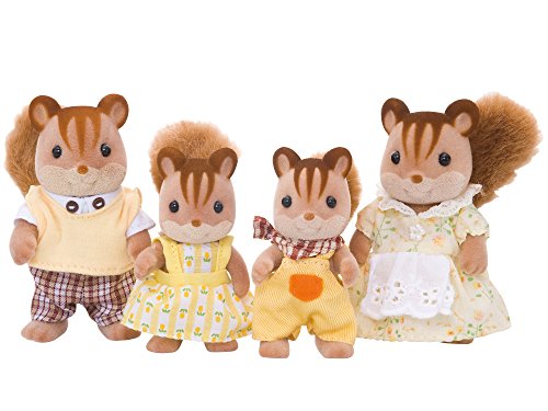 SYLVANIAN FAMILIES Walnut Squirrel Family Mini Muñecas y Accesorios, (4172) + Hedgehog Family, 20.1 x 15.0 x 5.6 (Epoch para Imaginar 4018)