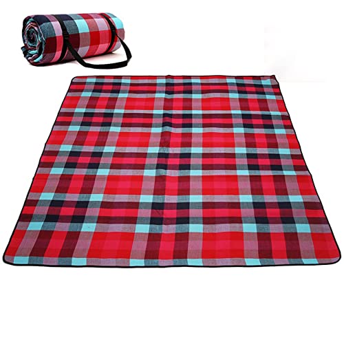 TABKER Esterilla Playa Tienda de Campamento Plegable de Color Blanco Rojo portátil Mat de Picnic Mat de la Humedad de la Playa Mat de Playa Espesada Almohadilla de Juego