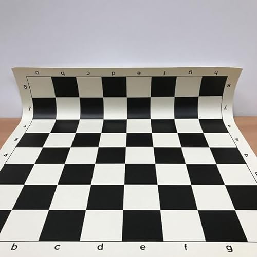 Tablero de ajedrez Vinilo Enrollable - Negro, Ideal para Aficionados y Clubes, Tablero de ajedrez para niños y Adultos, Conjunto de ajedrez, Juego de Ajedrez