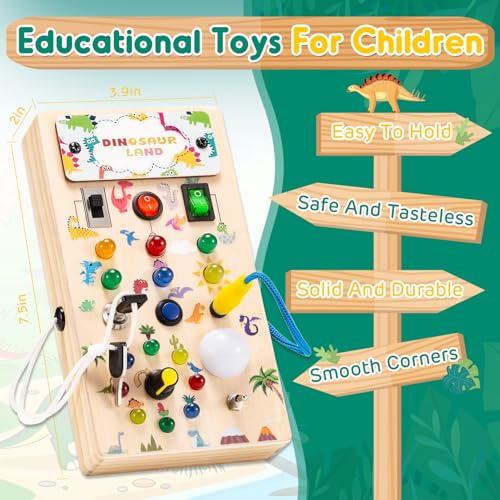 Tablero Montessori Sensorial Busy Board Paneles Sensoriales LED Madera Pequeños Motricidad Botones Juguetes Montessori Activity Habilidades BáSicas Educativos Sensoriales Juegos Viaje 1 2 3 4 5 Años