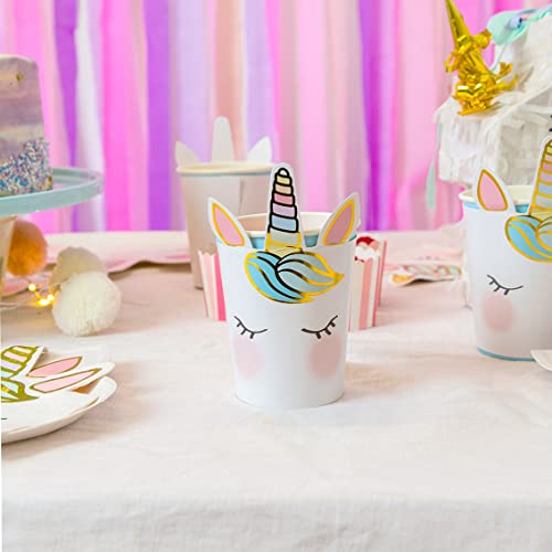 Talking Tables Unicorn-Cup-Face Taza de Papel de Unicornios (Paquete de 8)