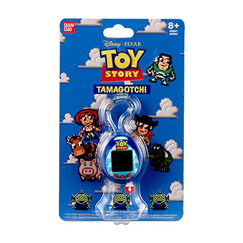 TAMAGOTCHI Toy Story Clouds 88861 Mascota Virtual con minijuegos, Clips Animados, Modos adicionales y Llavero (Azul)