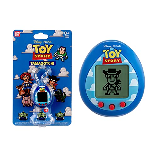 TAMAGOTCHI Toy Story Clouds 88861 Mascota Virtual con minijuegos, Clips Animados, Modos adicionales y Llavero (Azul)