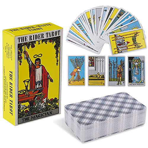 Tarot Cards Miotlsy 78 Tarot Deck Tarjetas Juego de Cartas con Caja para Principiantes Tarjetas de Juego de Adivinación del Destino,Juegos de mesa de fiesta familiar para principiantes