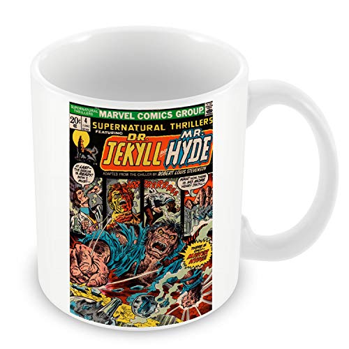 Taza de Marvel Comics Dr Jekyll and Mister Hyde BD Comics con película Horror Super Héros